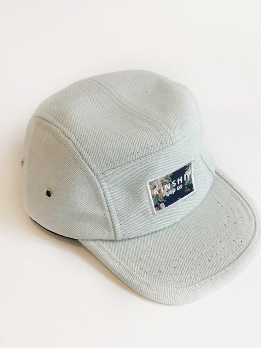KINSHIP Cap Light Sage Five-Panel Cap with Floral Patch